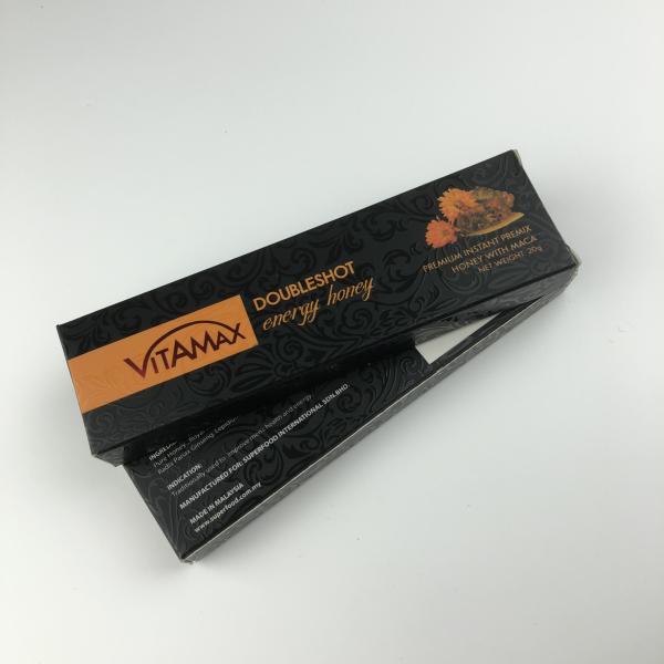 Оптовый изготовленный на заказ черный цвет упаковывая коробку меда веса саше 22g сладкую для меда энергии Vitamax