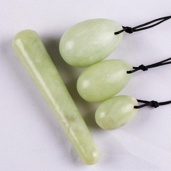 Natural Quartz Crystal Nephrite Jade Yoni Egg Set for Women Class I Vaginal Massage 4Pcs