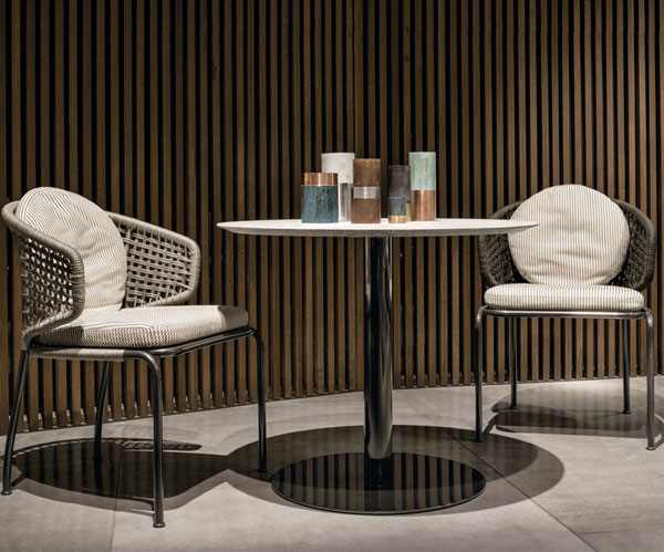 El balcón al aire libre de los muebles del ocio del jardín de la cuerda moderna de los muebles fijó los 60x75cm