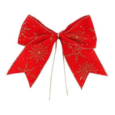 Poliéster/Jute Red Burlap Wire Edge Ribbon Bow para decoração de árvore de Natal em 2024