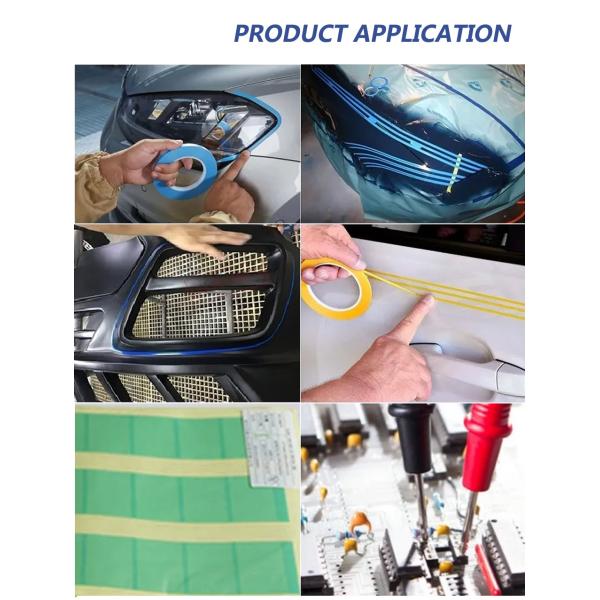 Зеленый цвет ленты для маскировки тонкой линии PVC теплостойкий автомобильный печь покрытый