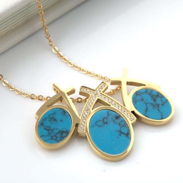 Europe and America Shell Steel Jewelry Women Choker Necklace with CNC Diamond