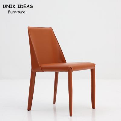 Grey Leather Metal Frame Dining moderno preside 17 a casa da altura da polegada 43.18CM Seat
