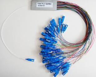 1*64 2*64 PLC Fiber Optic Splitter With PVC LSZH Outer Jacket