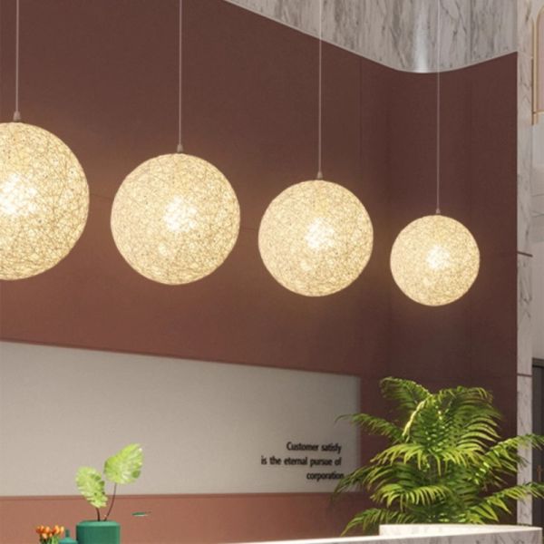 Loft Hanging Lamp Living Room Home Decoration Nordic Rattan Weaving Spherical Pendant light(WH-WP-145)