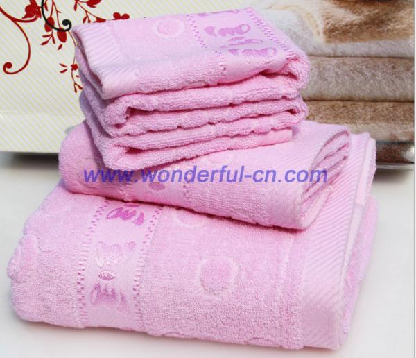3D Jacquard luxury decorative butterfly cotton bath towels