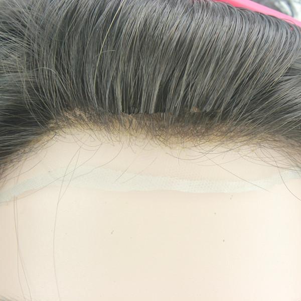 Ligne de cheveux naturelle Remplacement de cheveux humains 8x10 système de cheveux Toupee