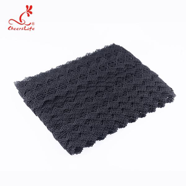 Do bordado químico solúvel em água do fio do leite do preço de fábrica 4.5Cm de Cheerslife beira preta da fita da guarnição do laço para Diy