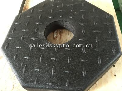Outside use black pole rubber pedestal / octagon crumb rubber base support
