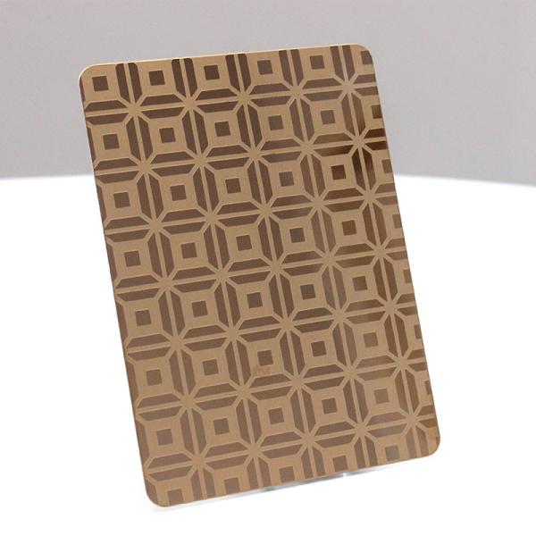 3mm gravou a folha de aço inoxidável Champagne Gold Rose Pattern Finish