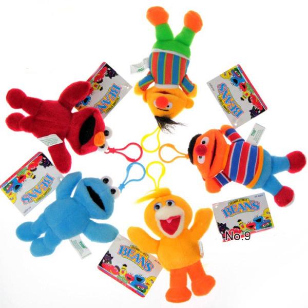 Cute Sesame Street Plush Keychain Stuffed Toys with Hook For Promotion Gifts