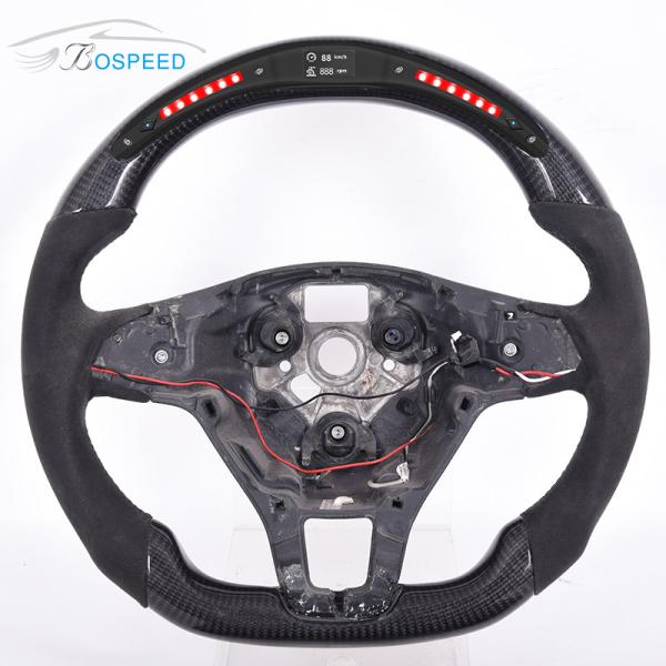 VW Leather Golf Mk8 Steering Wheel Carbon Fiber Matte Black