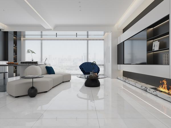Gray Polished Glazed Porcelain Tiles 800x800mm Non-Slip Kitchen Floor