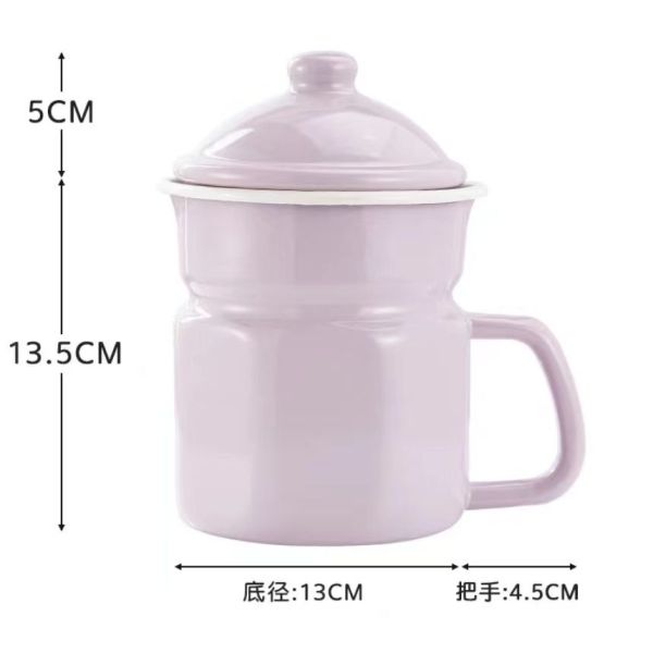 Custom Color Enamel Oil Container 1.2L Bacon Grease Container With SS304 Mesh Strainer