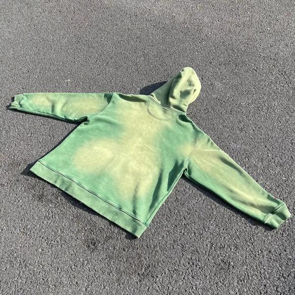 Custom Men Heavyweight Oversize Crop Boxy Zip Up Stone Acid Wash Distressed Hoodie Unisex Sun Faded Zipper Vintage Sweatshirt