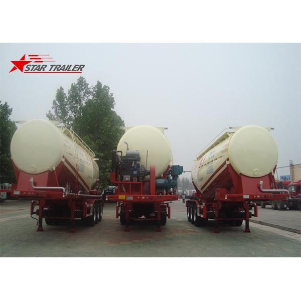 Three Alxe Bulk Cement Tanker Trailer , Long Life Cement Carrier Truck