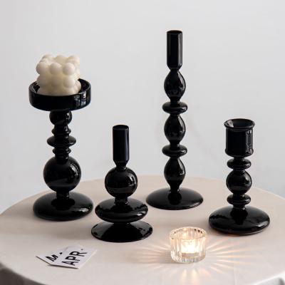 Candeeiro de vidro preto de Ramadã Jarr Stand para presente de casamento Decoração de mesa