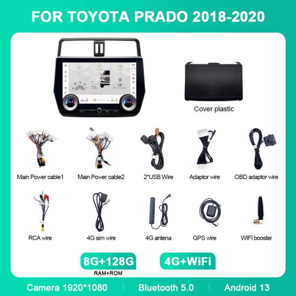 Qualcomm 665 Car Android Navigation Android 13 Главный блок для Toyota Prado 10-22