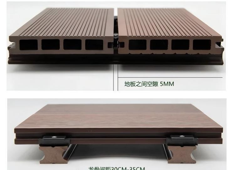 Second generation round hole double-sided co extruded outdoor WPC flooring