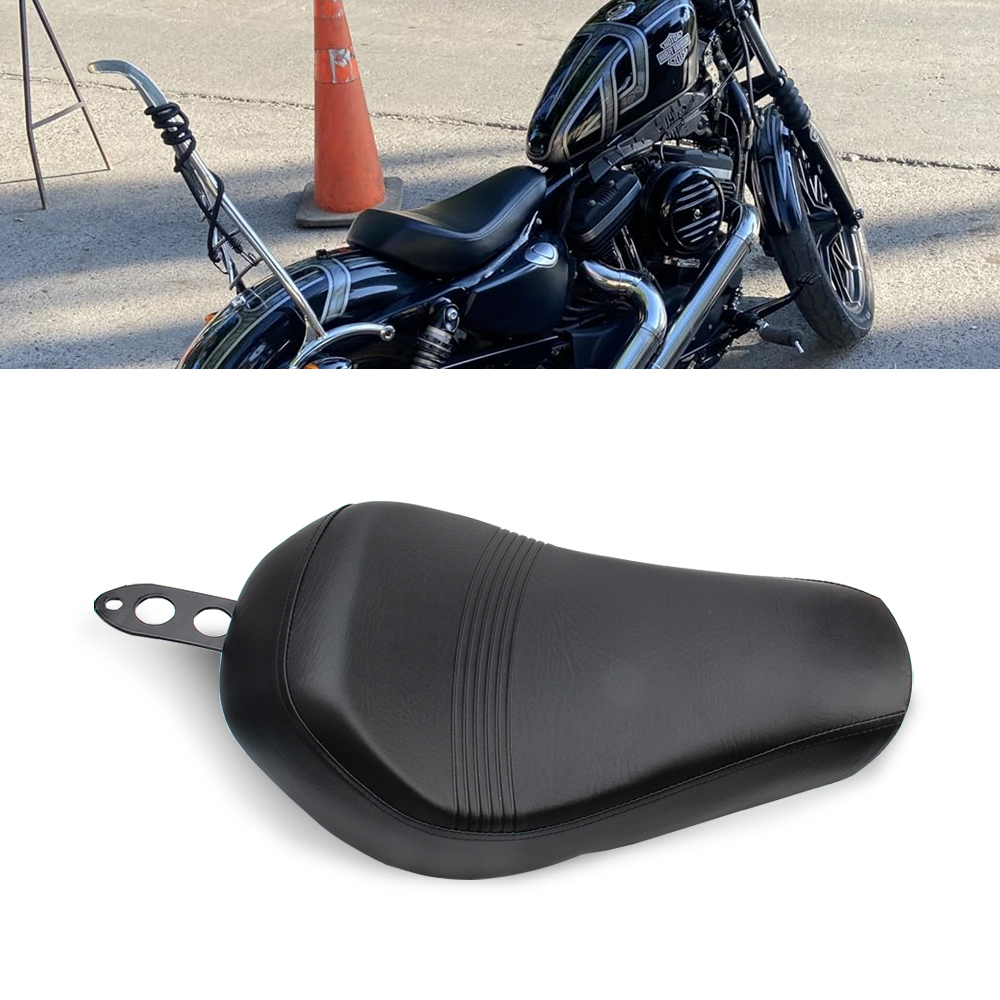 Black Leather Solo Driver Motorcycle Seat Fits Harley Davidson Sportster XL 1200 883 72 Forty Eight 2016