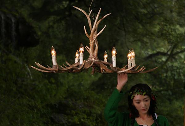 Countryside Deer Antler Chandelier For Farmhouse Warehouse Lighting Fixtures (WH-AC-31）