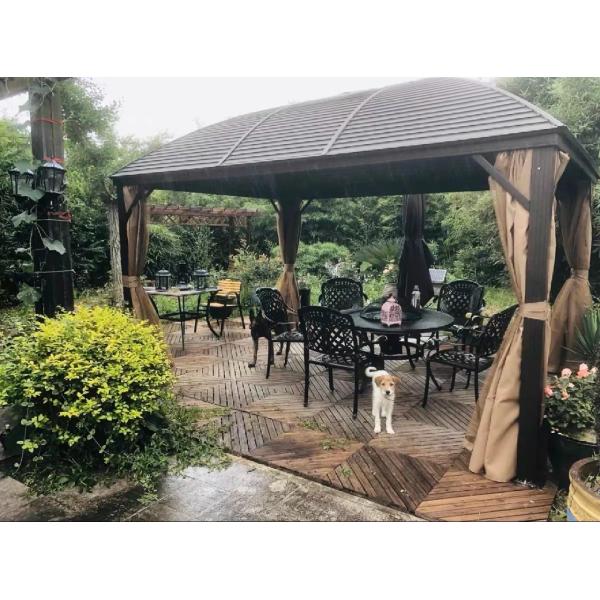 Наружная кедровая деревянная твердая крыша беседка древесная асфальтовая крыша для задних газонов