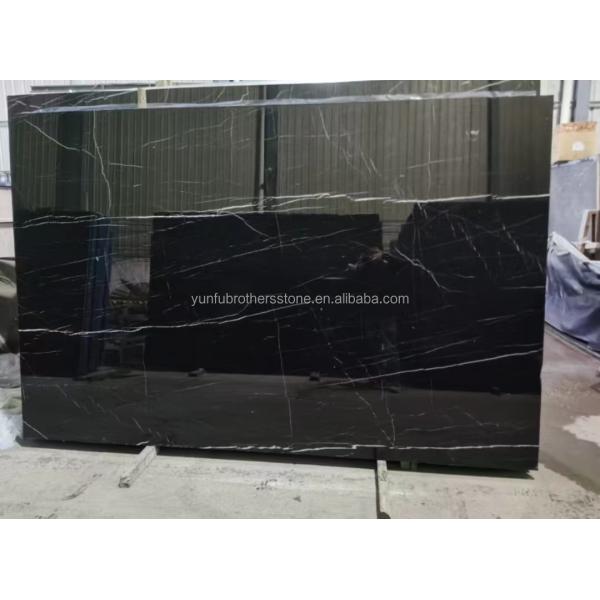 Modern Design Hotel Nero Marquina Big Slab Zimbabwe Black Marble Floors and Stairs