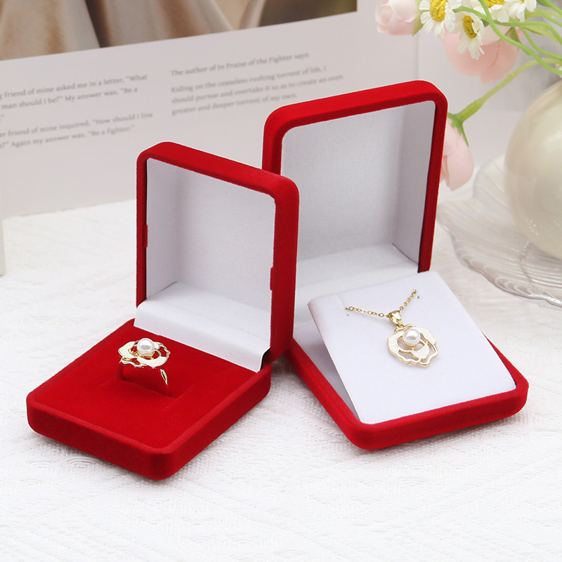 Multiple Sizes Stylish Velvet Jewelry Box Set For Necklace Earrings Pendant