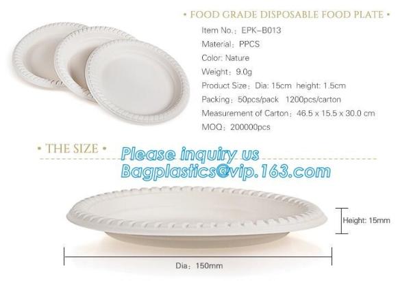 custom printed party plates disposable sugarcane bagasse plate Biodegradable Bamboo disposable paper plates bagease pack
