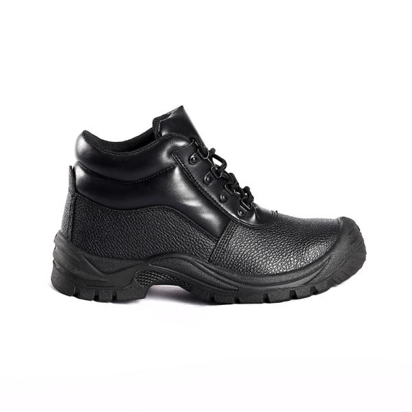 SHENGJIE Oil Acid Resistant Non-Slip Pu Outsole Steel Toe Steel Plate Protection Men'S Black Leather Safety Shoes