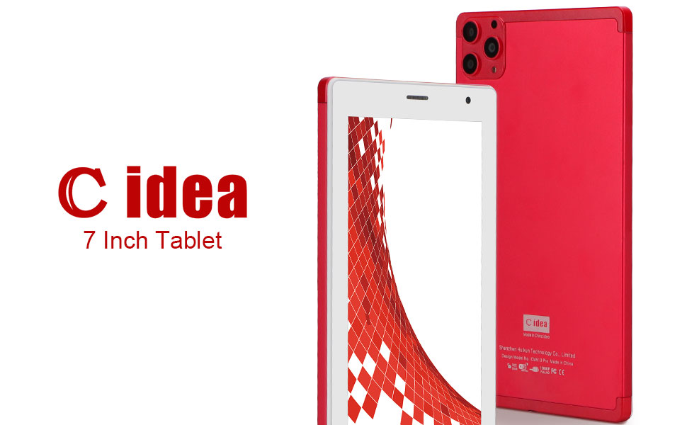 C идея 7 дюймовый планшетный ПК с 8 ГБ оперативной памяти 512 ГБ ROM Quad Core Processor Dual Camera WiFi/BT для подростков с корпусом CM513 (красный)