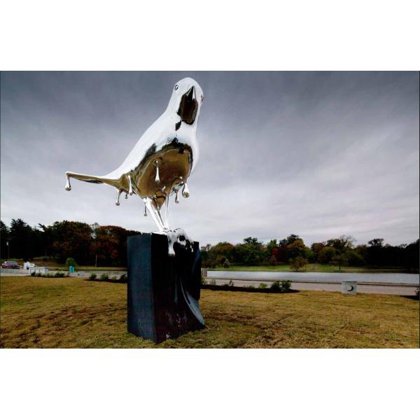 Polaco al aire libre del espejo de la decoración del metal del acero inoxidable de las esculturas grandes del animal