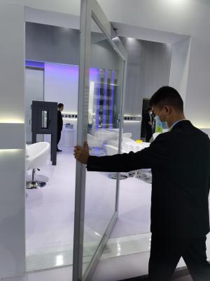 Slim Frame Aluminum Pivot Door Tempered Clear Glass Entrance Pivot Door