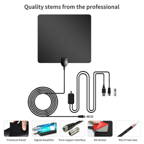 50W Max Input Power Dvb T2 Long Range HDTV 4k Indoor Hdtv Cable Outdoor Digital Tv Antenna