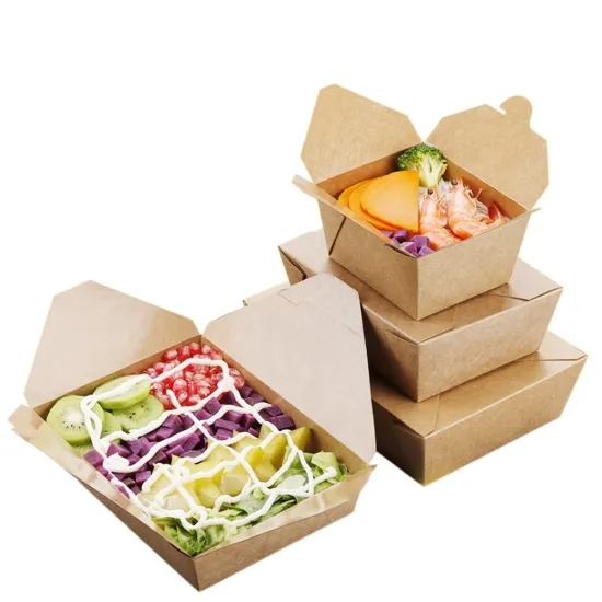 Oilproof Kraft Paper Custom Food Packaging Boxes 18g PE Coating