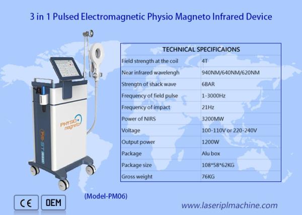 3 em 1 pulsou o físico infravermelho do alívio das dores do corpo de máquina da terapia do magneto