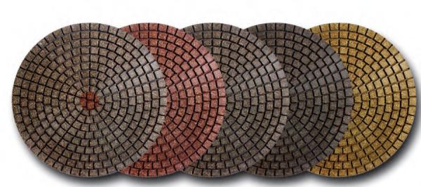 Safety 5 Step Diamond Polishing Pads , 100mm OD Diamond Flexible Polishing Pad