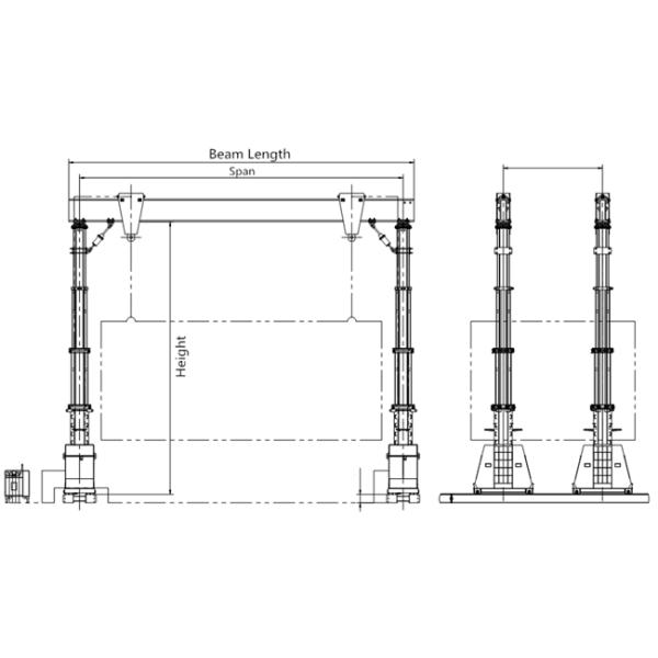 IP54 50t к на открытом воздухе гидравлическому крану на козлах 1000t для заводов автомобиля