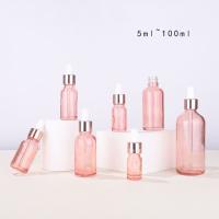 Garrafa cor-de-rosa 10ml do conta-gotas dos recipientes cosméticos de vidro redondos a 100ml