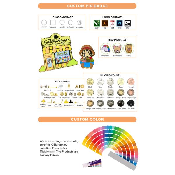 Metal 1,5 pulgadas de esmalte suave de las perillas de la lapel de la insignia de metal duro personalizado de las insignias de la perilla de metal