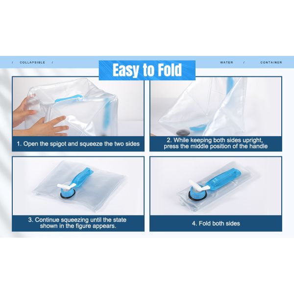 Collapsible Water Container With Spigot, Foldable Camping Water Container Portable Camping Storage Carrier Jug For Outdoors Hiking Emergency Kit Backpack