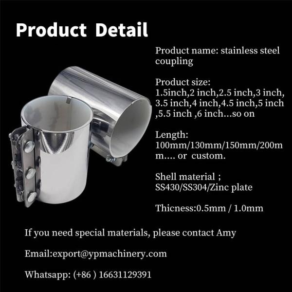 Pipeline Connection Stainless Steel Pipe Couplings 100mm-250mm