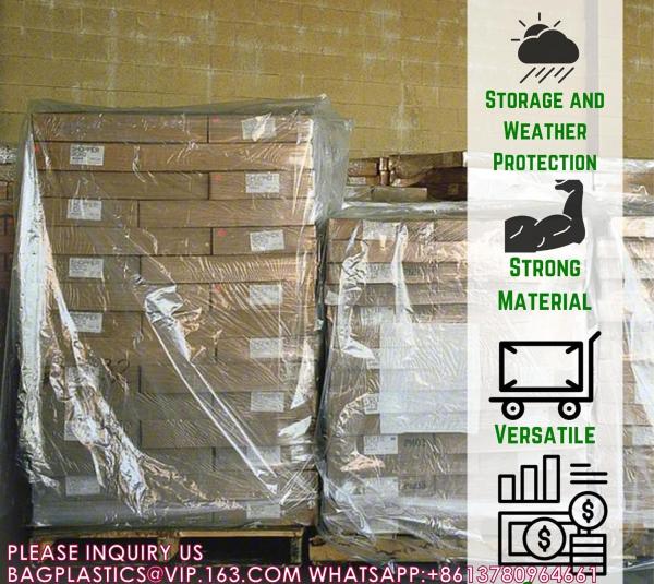 2 Meters High Custom Transparent Waterproof Dust Packing Print Plastic PE Pallet Cover Bag