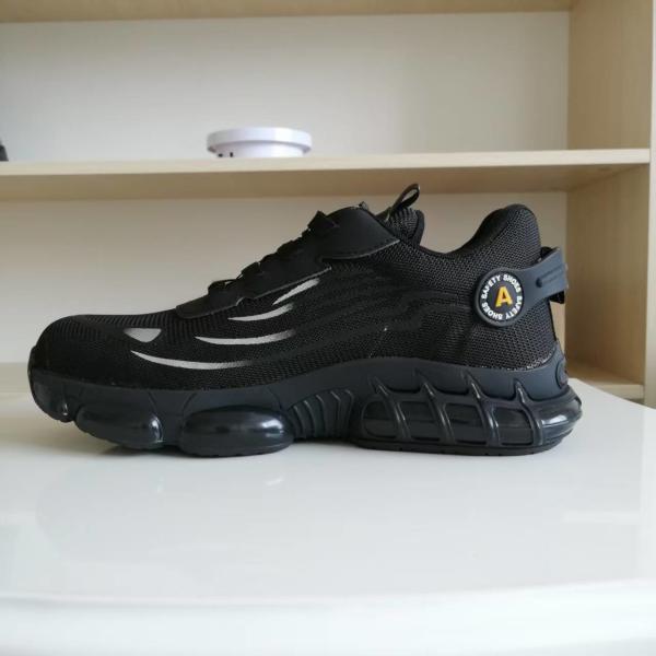 Steel Toe BOA Rotating Button Work Shoes Flying Knit Comfortable Safety Shoes With Kevlar Midsole And PU Sole