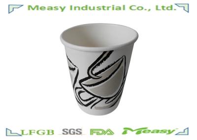 Insulated Paper Cups SGS , Double Wall Coffee Paper Cup And Cover