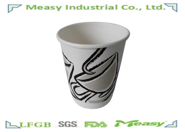 Insulated Paper Cups SGS , Double Wall Coffee Paper Cup And Cover