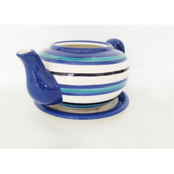 Customized Ceramic Garden Flower Pots , Hand Painted Giant Teacup And Saucer Planter