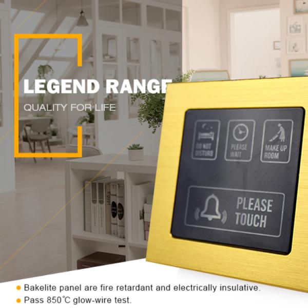 Отель Серебряный беспроводный сенсорный дверной звонок переключатель 2 года гарантия