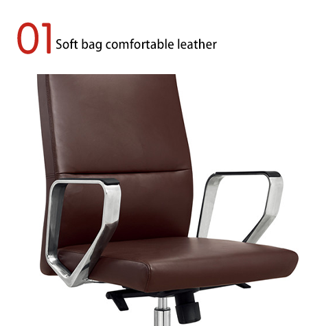 Silla Ejecutiva de Moda, Silla de Conferencia de Oficina, Silla Ergonómica, Silla de Cuero de Vaca de Primera Capa, Silla de Computadora para Hotel