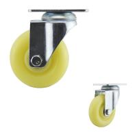 Parenthèse galvanisée de pivot de roulettes à usage moyen en plastique jaune-clair de plat